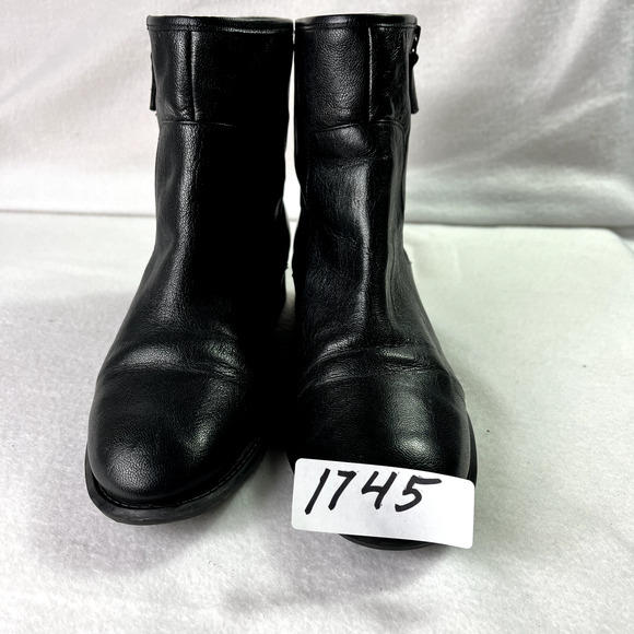 Nine West Boots Womens 9.5M Justthis Ankle Black Leather Buckle Strap Zip Boho - Picture 10 of 14